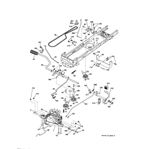 Drive Diagram and Parts List for 917289540  Husqvarna Lawn Tractor