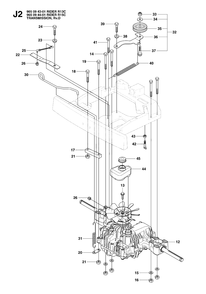 Transmission Diagram and Parts List for R15C (965094401)(2007-01) Husqvarna Lawn Tractor