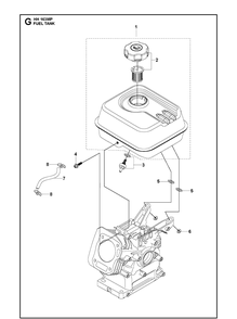 Fuel Tank Diagram and Parts List for 970505201 2021-01 Husqvarna Engine