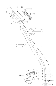 Shaft And Handle Diagram and Parts List for 129C 967193201 Husqvarna Edger