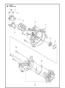 Crankcase 2 Diagram and Parts List for 525ECS  Husqvarna Edger