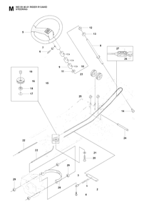 Steering Diagram and Parts List for R13AWD (965094601)(2007-01) Husqvarna Lawn Tractor