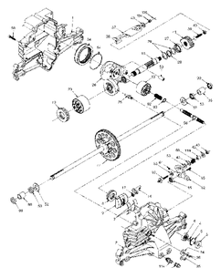 Hydro-Gear Transaxle Diagram and Parts List for LTH125 (HC125H42C)(954002721)(1996-04) Husqvarna Lawn Mower
