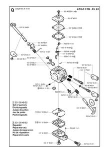 Carburetor Diagram and Parts List for 123L  Husqvarna Edger
