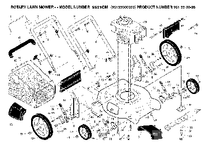 Repair Parts Diagram and Parts List for 5521CM (96133000303, 961330003)(2007-04) Husqvarna Lawn Mower