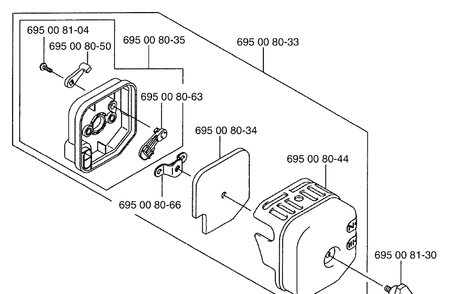 Air Filter Assembly Diagram and Parts List for 125BT 2003-07 Husqvarna Leaf Blower / Vacuum