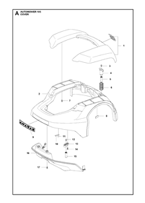Cover Diagram and Parts List for 105 2016-02 Husqvarna Lawn Mower