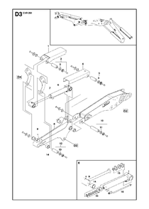 Arm Three Diagram and Parts List for DXR250 (11)(2010-09) Husqvarna Demolition Hammer