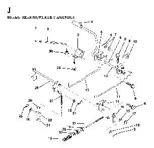 Brake / Rear Mower Lift Diagram and Parts List for LT130 (HE1336D, 954820081)(1997-03) Husqvarna Lawn Tractor