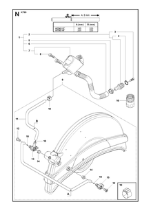 Hose Diagram and Parts List for K760 2011-08 Husqvarna Lawn Tractor Accessories
