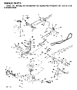 Drive Diagram and Parts List for GTH2248XP (GTH2248 XPB, 954567888)(2003-05) Husqvarna Lawn Tractor
