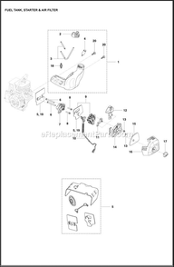 Housing Diagram and Parts List for 130C  Husqvarna Trimmer