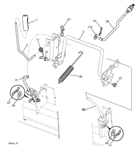 Mower Lift / Deck Lift Diagram and Parts List for TC238TX (96051019200)(2019-06) Husqvarna Lawn Tractor