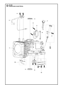 Crankcase And Electrical Diagram and Parts List for 593230101 2021-01 Husqvarna Engine