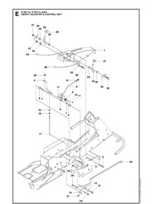 Height Adjustment Diagram and Parts List for R422TSAWD (966632501)(2011-03) Husqvarna Lawn Mower