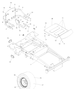 Chassis / Frame 1 Diagram and Parts List for EZ4624 (968999657)(2008-08) Husqvarna Lawn Mower