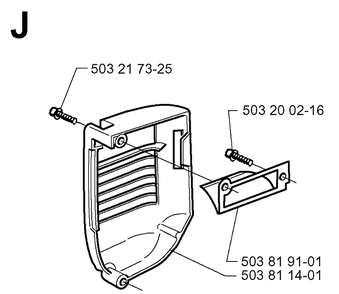 Muffler Cover Diagram and Parts List for 335XPT 19970500001-19991000000 Husqvarna Chainsaw