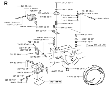 Electrical Diagram and Parts List for R11 2003-01 Husqvarna Lawn Tractor