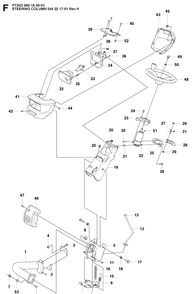 Steering Column Diagram and Parts List for PT26D (965160601)(2008-03) Husqvarna Lawn Mower