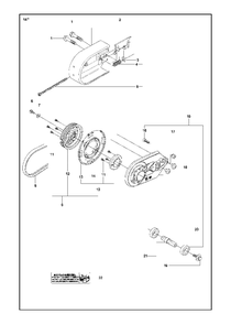 Belt Guard And Pulley Diagram and Parts List for K970II 2014-02 Husqvarna Circular Saw