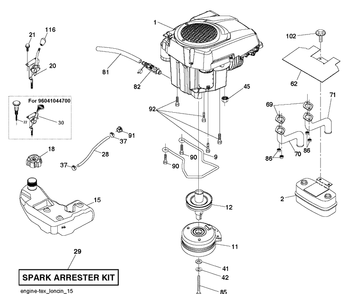 Part Location Diagram of 598632101 Husqvarna Engine