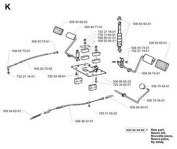 Pedals 2 Diagram and Parts List for PF18 2001-01 Husqvarna Lawn Tractor