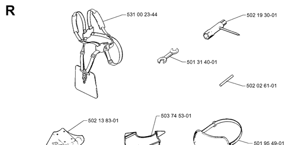 Accessories 2 Diagram and Parts List for 132R 19994000001-20050100000 Husqvarna Brush Cutter