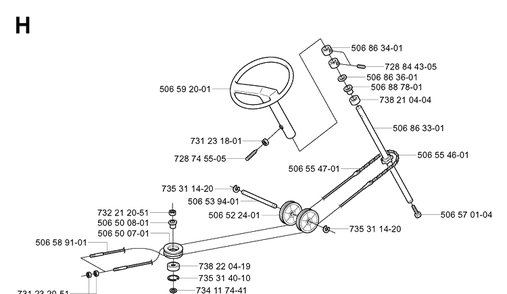 Steering Diagram and Parts List for PR15 2003-01 Husqvarna Lawn Mower