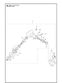 Bevel Gear Diagram and Parts List for 326LDX 20091800001-Current Husqvarna Edger