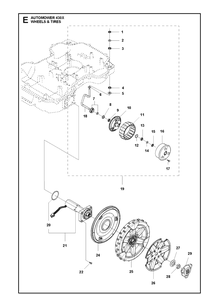 Wheels And Tires Diagram and Parts List for 430X 2019 Husqvarna Lawn Mower