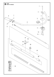 Shaft And Handle Diagram and Parts List for 325IR  Husqvarna Brush Cutter