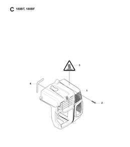 Cylinder Cover Diagram and Parts List for 180BT 20084000001 & Above Husqvarna Leaf Blower / Vacuum