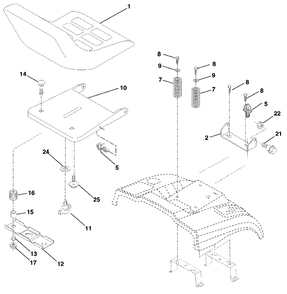 Seat Assembly Diagram and Parts List for CT130 (954170017-C)(2000-02) Husqvarna Lawn Tractor