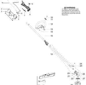Shaft And Handle Diagram and Parts List for 129LK 967193601 Husqvarna Edger