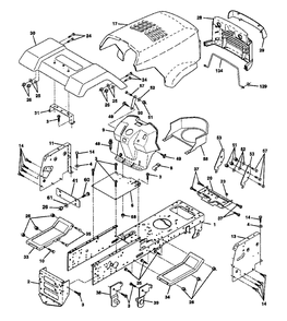 Chassis And Enclosures Diagram and Parts List for YT150 (954840021-A)(1996-01) Husqvarna Lawn Tractor