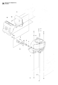 Engine Diagram and Parts List for R11C (965094201)(2007-01) Husqvarna Lawn Tractor
