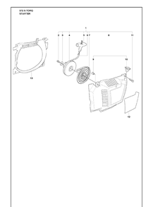 Starter Diagram and Parts List for 372 (X-TORQ)(2010-04) Husqvarna Chainsaw