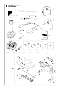 Accessories Diagram and Parts List for 315 2016-02 Husqvarna Lawn Mower
