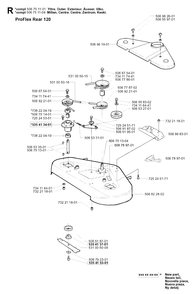 48-Inch/122cm Cutting Deck Diagram and Parts List for PF21 2001-02 Husqvarna Lawn Tractor