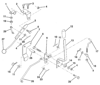 Mower Lift Lever Diagram and Parts List for LR120 (954000412-B)(1992-10) Husqvarna Lawn Tractor