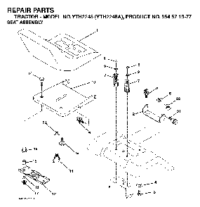 Seat Diagram and Parts List for YTH2248A (954571977)(2004-06) Husqvarna Lawn Tractor