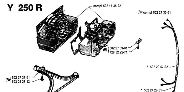 Crankcase 2 Diagram and Parts List for 250RX 19944000001-19954000000 Husqvarna Brush Cutter