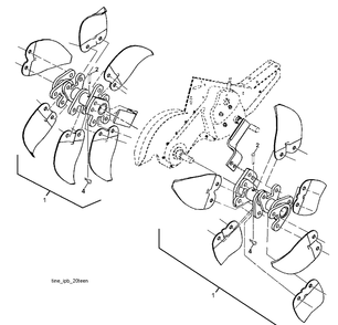 Tine Assembly Diagram and Parts List for DRT900H (96093001209)(2017-09) Husqvarna Cultivator