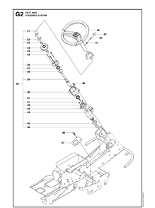 Steering Diagram and Parts List for PR17 AWD Husqvarna Lawn Mower