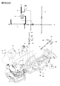 Electrical Diagram and Parts List for R111B5 (965996701)(2011-02) Husqvarna Lawn Mower
