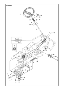 Steering Diagram and Parts List for R316TXAWD 2022 Husqvarna Lawn Tractor
