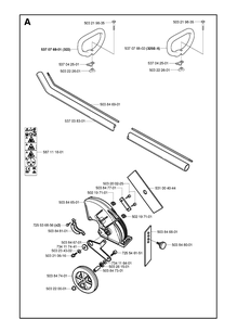 Shaft And Handle Diagram and Parts List for 322E 20010100001-Current Husqvarna Edger