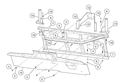 Front Body Components Diagram and Parts List for HUV4421GXP 2009 Husqvarna Lawn Tractor