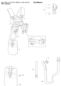 Harness Diagram and Parts List for 325LDX 20080900001-Current Husqvarna Edger