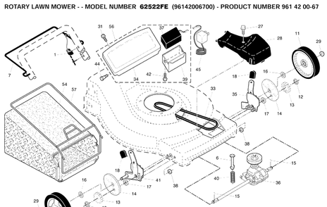 Repair Parts 2 Diagram and Parts List for 62522FE (96142006700)(2009-01) Husqvarna Lawn Mower